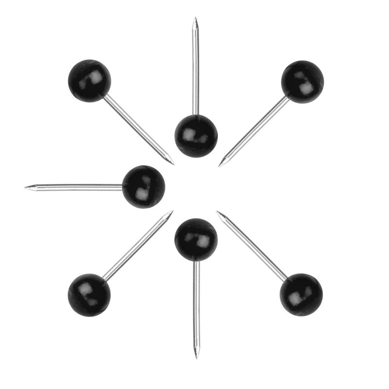 Yalis Push Pins Map Tacks 1/8-Inch Assorted Color Beads Head Map Marking Push Pins,500-count (Black) - Image 2